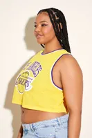 Women's Los Angeles Lakers Mesh Tank Top in Yellow, 0X