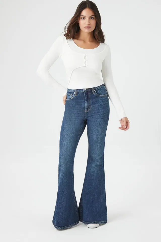 Major Flex High-Rise Cargo Flare Denim Jeans