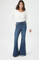 Women's Flare High-Rise Jeans Denim,