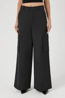 Women's Wide-Leg Cargo Pants in Black Small