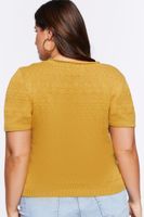 Women's Cable-Knit Cardigan Sweater in Matte Gold, 0X