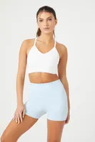 Women's Active Seamless Biker Shorts in Light Blue Large