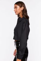 Women's Cropped Drop-Sleeve Shirt in Black Small