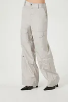 Women's Nylon Cargo Pants in Grey Small