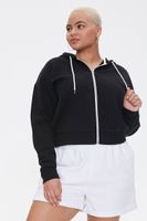 Women's Fleece Zip-Up Hoodie in Black, 4X