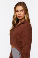 Women's Fuzzy Half-Zip Sweater Medium