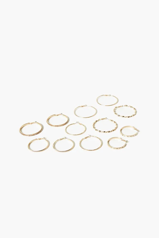 Women's Assorted Hoop Earring Set in Gold