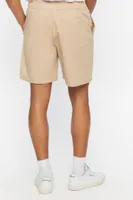 Men Cotton-Blend Drawstring Shorts in Taupe, XXL