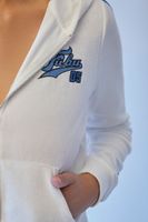 Women's FUBU Velour Zip-Up Hoodie in White Medium