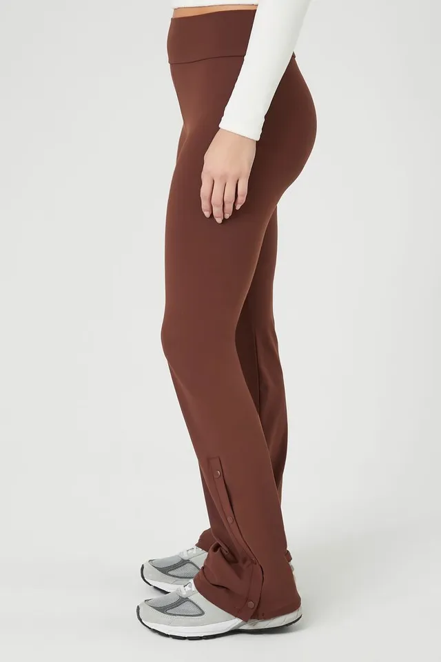 Forever 21 Women's Faux Leather Stirrup Leggings Chocolate | MainPlace Mall