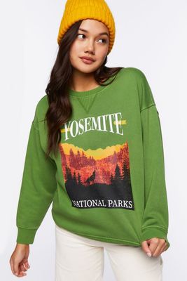 Women's Yosemite Graphic Pullover in Green Small
