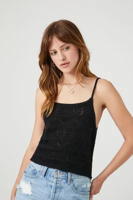 Women's Sweater-Knit Cami in Black, XS