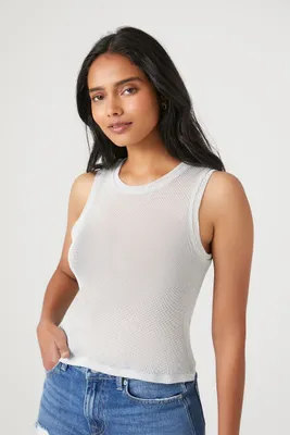 Women's Metallic Tank Top in Silver Small