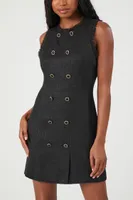 Women's Tweed Sleeveless Mini Dress Black