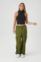 Women's Twill Toggle Drawstring Joggers Medium