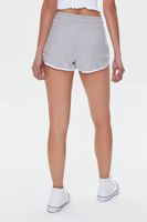 Women's French Terry Ringer Shorts in Heather Grey/White Medium