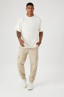 Men Drawstring Cargo Joggers in Taupe, XXL