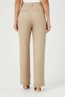 Women's Straight-Leg Trouser Pants in Taupe Small