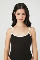 Women's Ribbed Knit Ringer Cami Bodysuit