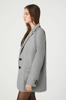 Women's Notched Single-Breasted Blazer in Grey Small