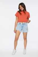 Women's French Terry Cropped Pullover in Red Medium