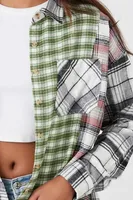 Women's Colorblock Plaid Flannel Shirt