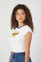 Women's Ribbed Knit Original 96 Cropped T-Shirt Cream