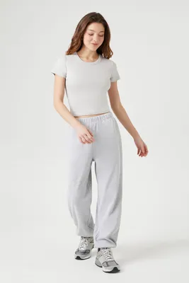 Women's Cotton-Blend High-Rise Joggers Large