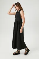 Women's Smocked Halter Maxi Dress in Black Medium