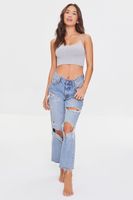 Women's Heathered Dual-Strap Bralette in Heather Grey Medium