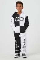 Kids ACDC Colorblock Joggers (Girls + Boys) in Black/White, 13/14