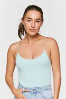 Women's Seamless Ribbed Bodysuit in Powder Blue Large