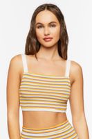 Women's Striped Cami & Mini Skirt Set in Yellow Medium