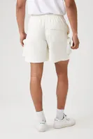 Men 3D Zipper Pocket Cargo Shorts in Cream Medium