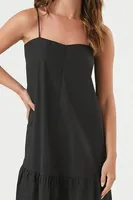 Women's Tiered Cami Midi Dress in Black Medium