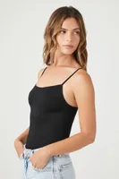 Women's Seamless Cami Lingerie Bodysuit in Black, L/XL