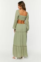 Women's Cutout Maxi Peasant Dress Medium