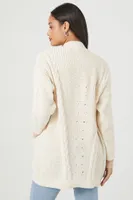 Women's Open-Front Cardigan Sweater in Cream Small