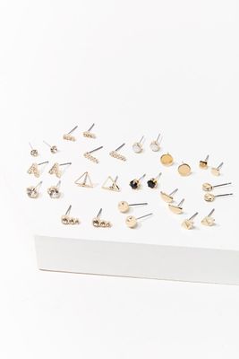 Women's Assorted Stud Earring Set in Gold/Clear