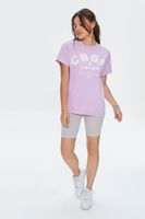 Women's CBCG & OMFUG Graphic T-Shirt in Light Pink/White, S/M