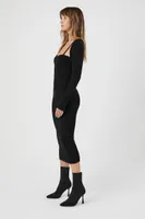 Women's Shrug & Sweater Cami Dress Set in Black Medium