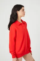 Women's Fleece NYC Graphic Pullover in Red Small