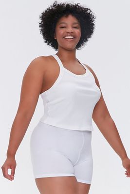 Women's Basic Organically Grown Cotton Hot Shorts in White, 2X
