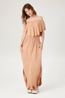 Women's Flounce Off-the-Shoulder Maxi Dress Toast