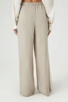 Women's Striped-Trim Wide-Leg Pants in Goat Small