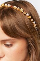 Faux Stone Beaded Headband in Gold