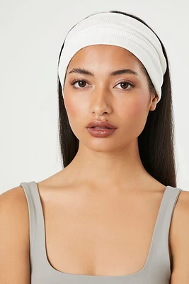 Ribbed Knit Headwrap in White