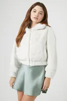 Women's Plush Zip-Up Jacket in Ivory Medium