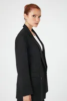 Women's Double-Breasted Notched Blazer in Black Small