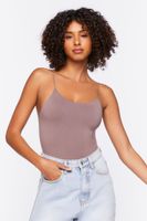 Women's Seamless Cutout Cami Bodysuit in Deep Taupe Medium